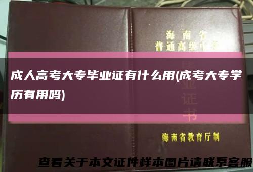 成人高考大專畢業證有什么用(成考大專學歷有用嗎)縮略圖