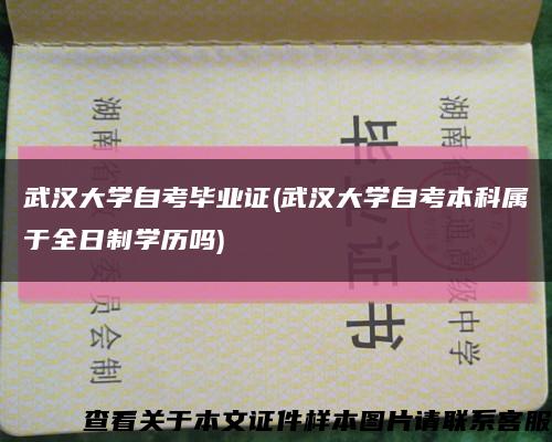 武漢大學自考畢業證(武漢大學自考本科屬于全日制學歷嗎)縮略圖