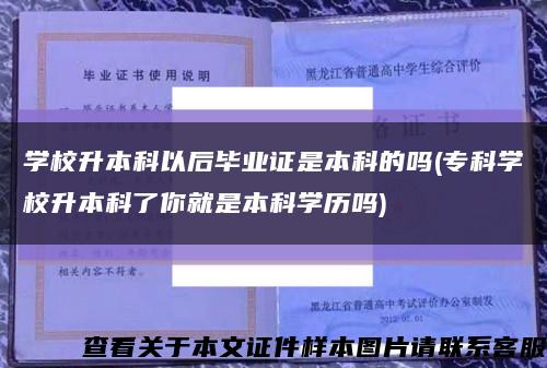 學校升本科以后畢業證是本科的嗎(?？茖W校升本科了你就是本科學歷嗎)縮略圖