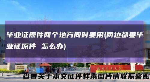 畢業證原件兩個地方同時要用(兩邊都要畢業證原件 怎么辦)縮略圖
