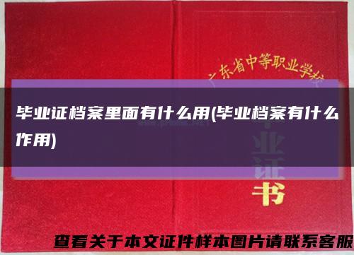 畢業證檔案里面有什么用(畢業檔案有什么作用)縮略圖
