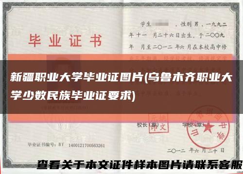新疆職業大學畢業證圖片(烏魯木齊職業大學少數民族畢業證要求)縮略圖