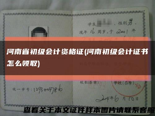 河南省初級會計資格證(河南初級會計證書怎么領取)縮略圖
