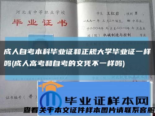 成人自考本科畢業證和正規大學畢業證一樣嗎(成人高考和自考的文憑不一樣嗎)縮略圖