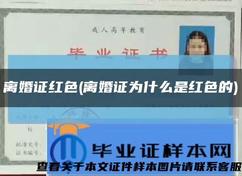 離婚證紅色(離婚證為什么是紅色的)縮略圖
