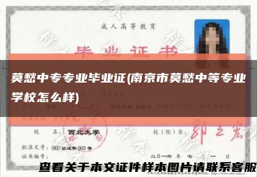 莫愁中專專業畢業證(南京市莫愁中等專業學校怎么樣)縮略圖