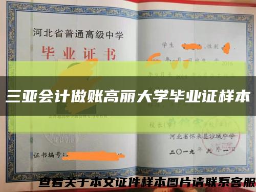 三亞會計做賬高麗大學畢業證樣本縮略圖
