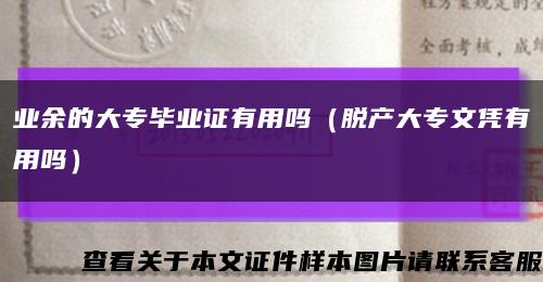 業余的大專畢業證有用嗎（脫產大專文憑有用嗎）縮略圖