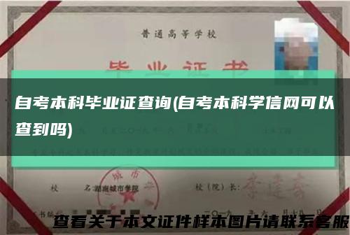 自考本科畢業證查詢(自考本科學信網可以查到嗎)縮略圖