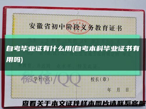 自考畢業證有什么用(自考本科畢業證書有用嗎)縮略圖