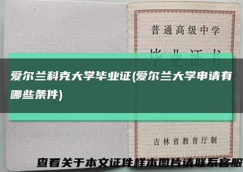 愛爾蘭科克大學畢業證(愛爾蘭大學申請有哪些條件)縮略圖