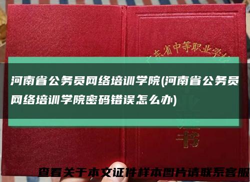 河南省公務員網絡培訓學院(河南省公務員網絡培訓學院密碼錯誤怎么辦)縮略圖