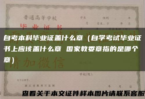自考本科畢業證蓋什么章（自學考試畢業證書上應該蓋什么章 國家教委章指的是哪個章）縮略圖