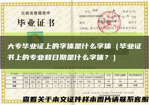 大專畢業證上的字體是什么字體（畢業證書上的專業和日期是什么字體？）縮略圖