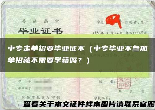 中專走單招要畢業證不（中專畢業不參加單招就不需要學籍嗎？）縮略圖