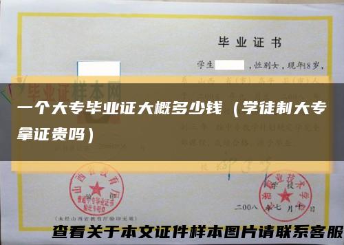 一個大專畢業證大概多少錢（學徒制大專拿證貴嗎）縮略圖