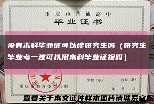 沒有本科畢業證可以讀研究生嗎（研究生畢業考一建可以用本科畢業證報嗎）縮略圖