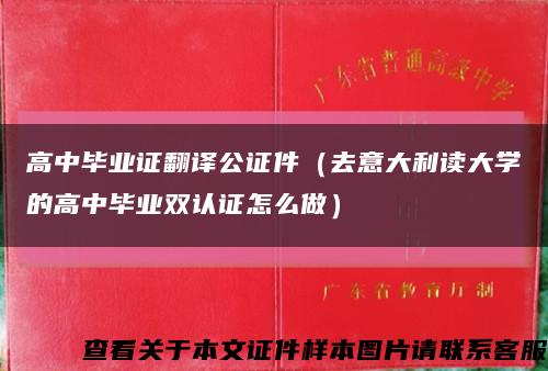 高中畢業證翻譯公證件（去意大利讀大學的高中畢業雙認證怎么做）縮略圖