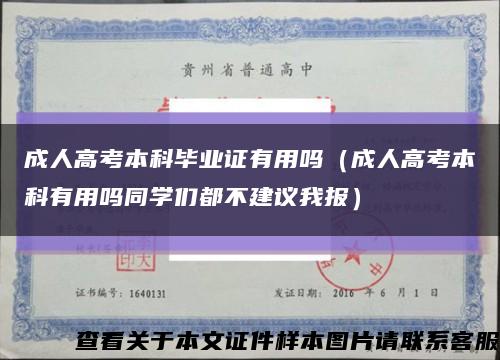 成人高考本科畢業證有用嗎（成人高考本科有用嗎同學們都不建議我報）縮略圖