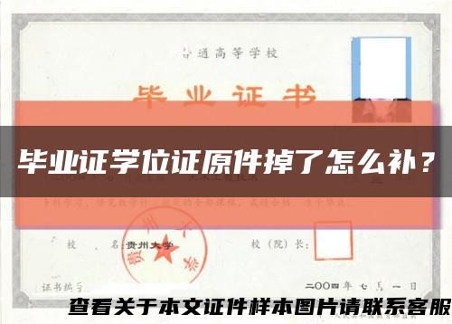 畢業證學位證原件掉了怎么補？縮略圖