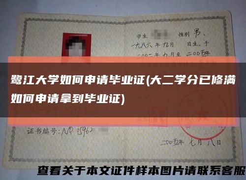 鷺江大學如何申請畢業證(大二學分已修滿如何申請拿到畢業證)縮略圖