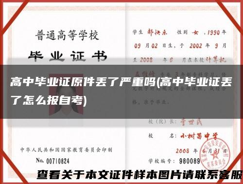 高中畢業證原件丟了嚴重嗎(高中畢業證丟了怎么報自考)縮略圖