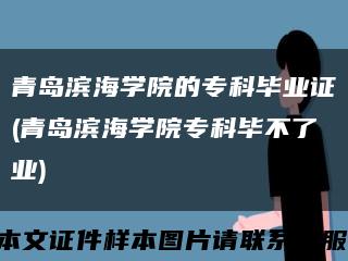 青島濱海學院的?？飘厴I證(青島濱海學院?？飘叢涣藰I)縮略圖