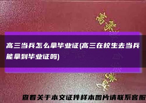 高三當兵怎么拿畢業證(高三在校生去當兵能拿到畢業證嗎)縮略圖