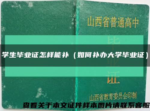 學生畢業證怎樣能補（如何補辦大學畢業證）縮略圖