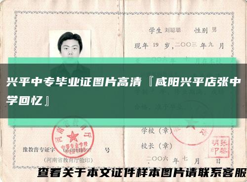 興平中專畢業證圖片高清『咸陽興平店張中學回憶』縮略圖