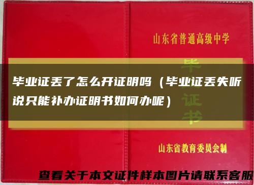畢業證丟了怎么開證明嗎（畢業證丟失聽說只能補辦證明書如何辦呢）縮略圖