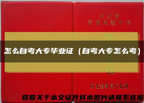 怎么自考大專畢業證（自考大專怎么考）縮略圖