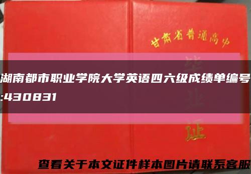 湖南都市職業學院大學英語四六級成績單編號:430831縮略圖