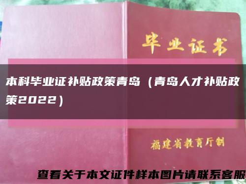 本科畢業證補貼政策青島（青島人才補貼政策2022）縮略圖