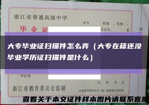 大專畢業證掃描件怎么弄（大專在籍還沒畢業學歷證掃描件是什么）縮略圖