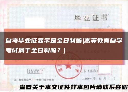 自考畢業證顯示是全日制嘛(高等教育自學考試屬于全日制嗎？)縮略圖