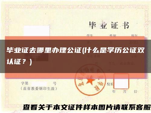 畢業證去哪里辦理公證(什么是學歷公證雙認證？)縮略圖