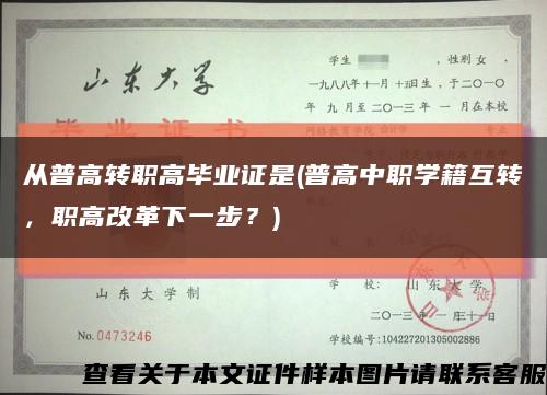 從普高轉職高畢業證是(普高中職學籍互轉，職高改革下一步？)縮略圖