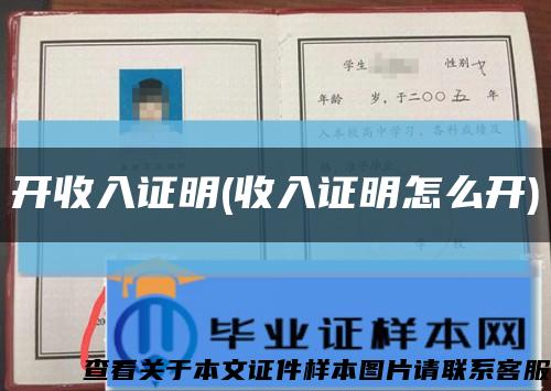 開收入證明(收入證明怎么開)縮略圖