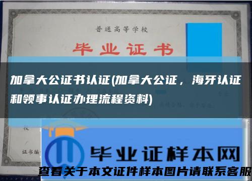 加拿大公證書認證(加拿大公證，海牙認證和領事認證辦理流程資料)縮略圖