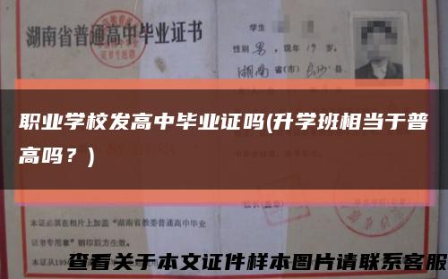 職業學校發高中畢業證嗎(升學班相當于普高嗎？)縮略圖