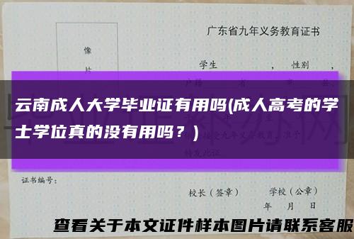 云南成人大學畢業證有用嗎(成人高考的學士學位真的沒有用嗎？)縮略圖