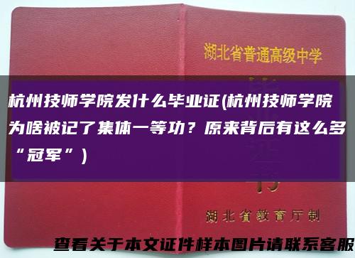 杭州技師學院發什么畢業證(杭州技師學院為啥被記了集體一等功？原來背后有這么多“冠軍”)縮略圖
