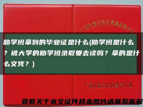 助學班拿到的畢業證是什么(助學班是什么？被大學的助學班錄取要去讀嗎？拿的是什么文憑？)縮略圖