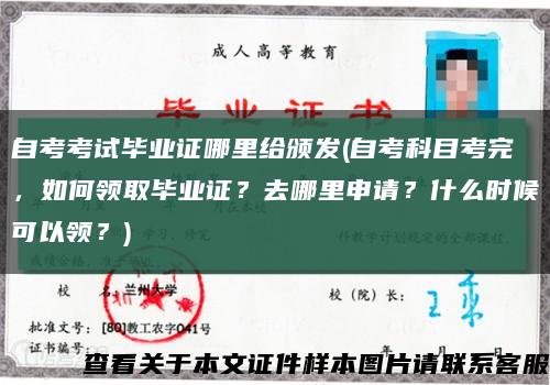 自考考試畢業證哪里給頒發(自考科目考完，如何領取畢業證？去哪里申請？什么時候可以領？)縮略圖