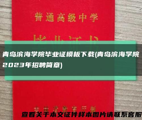 青島濱海學院畢業證模板下載(青島濱海學院2023年招聘簡章)縮略圖