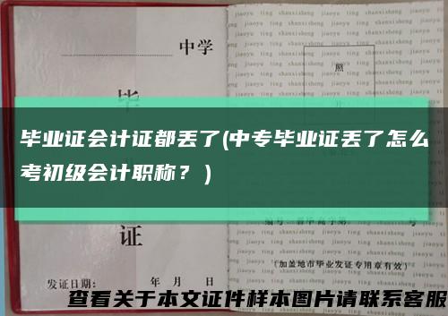 畢業證會計證都丟了(中專畢業證丟了怎么考初級會計職稱？）縮略圖