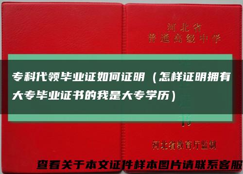 ?？拼I畢業證如何證明（怎樣證明擁有大專畢業證書的我是大專學歷）縮略圖
