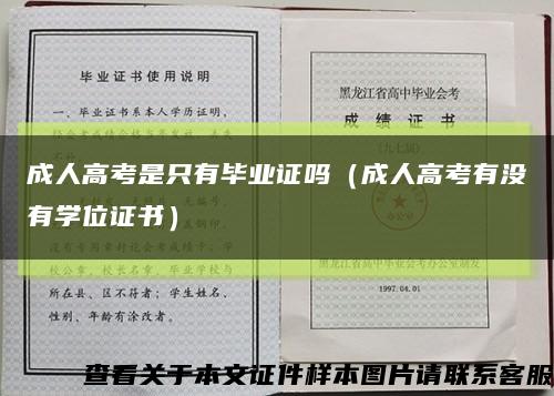 成人高考是只有畢業證嗎（成人高考有沒有學位證書）縮略圖
