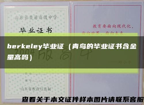 berkeley畢業證（青鳥的畢業證書含金量高嗎）縮略圖